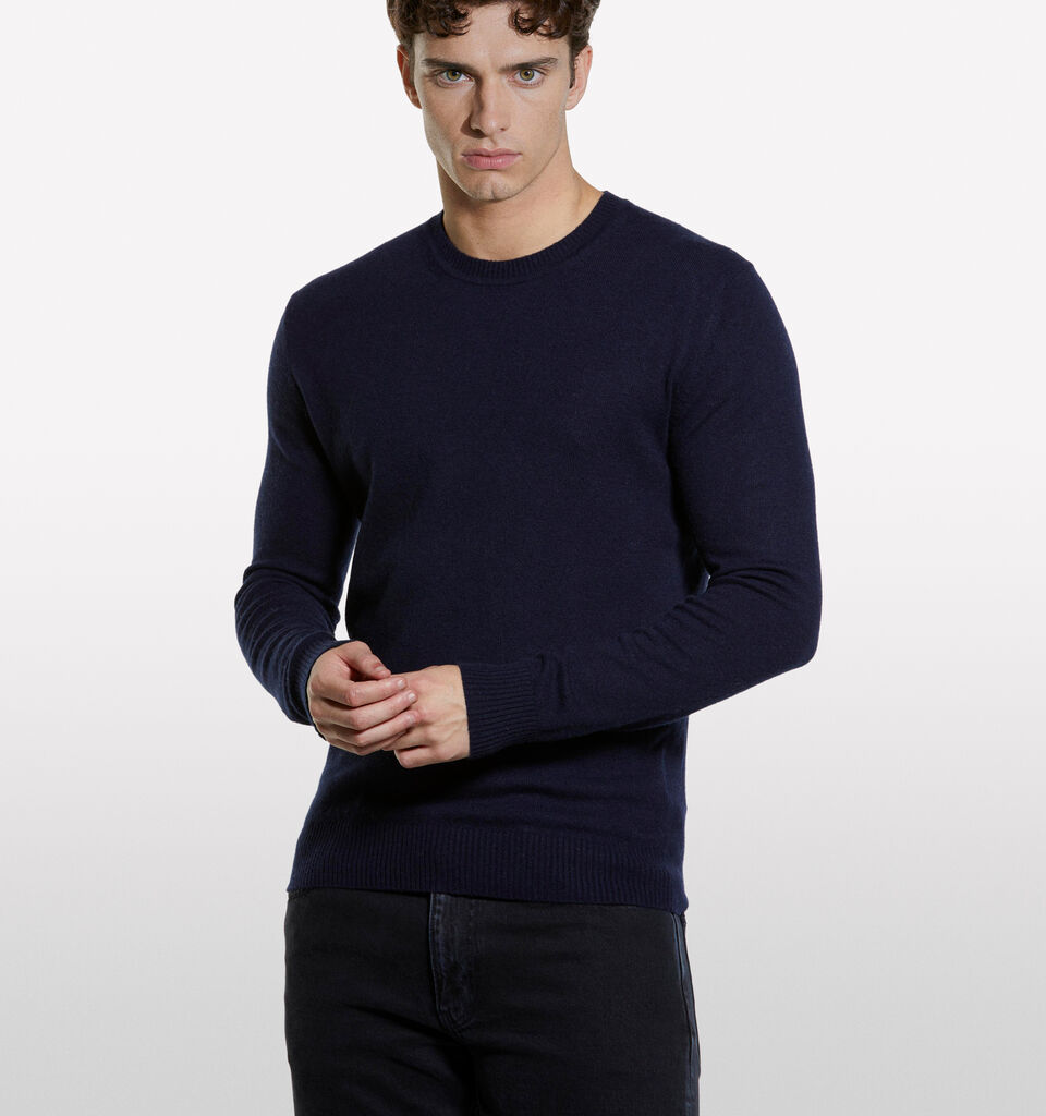 Μπλούζα μπλε σκούρο regular fit με λαιμόκοψη - μπλούζες με λαιμόκοψη ανδρικές - Σκουρο Μπλε | Sisley image number 3